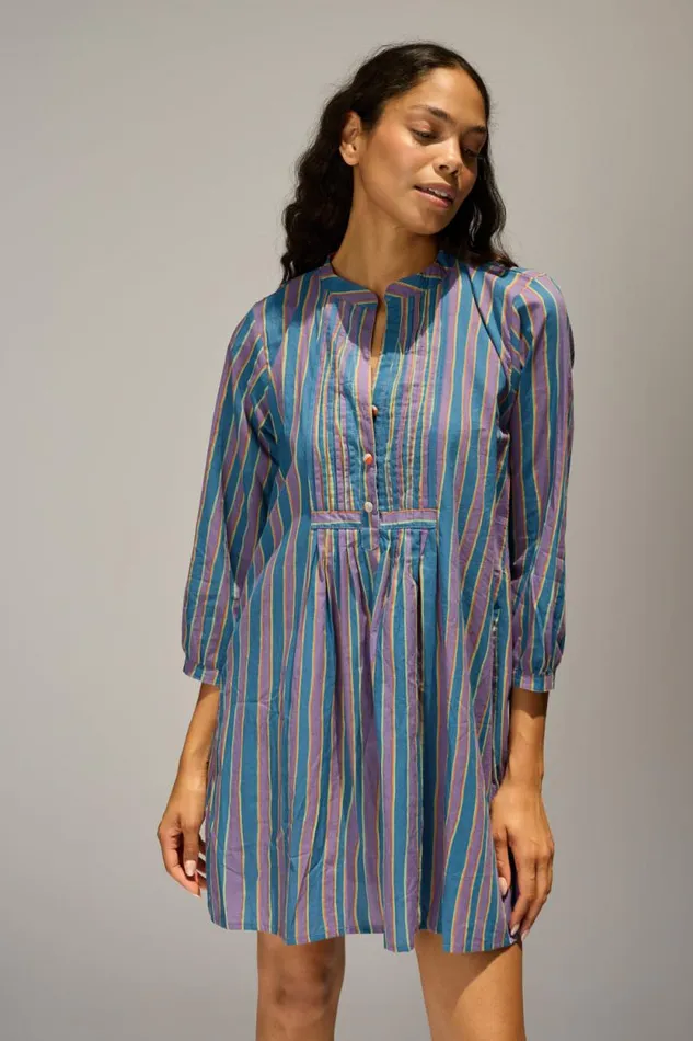 Dresses Shop Natalie Martin SAMMIE SHORT DRESS Batik Stripe Lavender