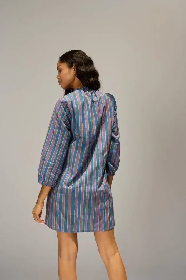 Dresses Shop Natalie Martin SAMMIE SHORT DRESS Batik Stripe Lavender