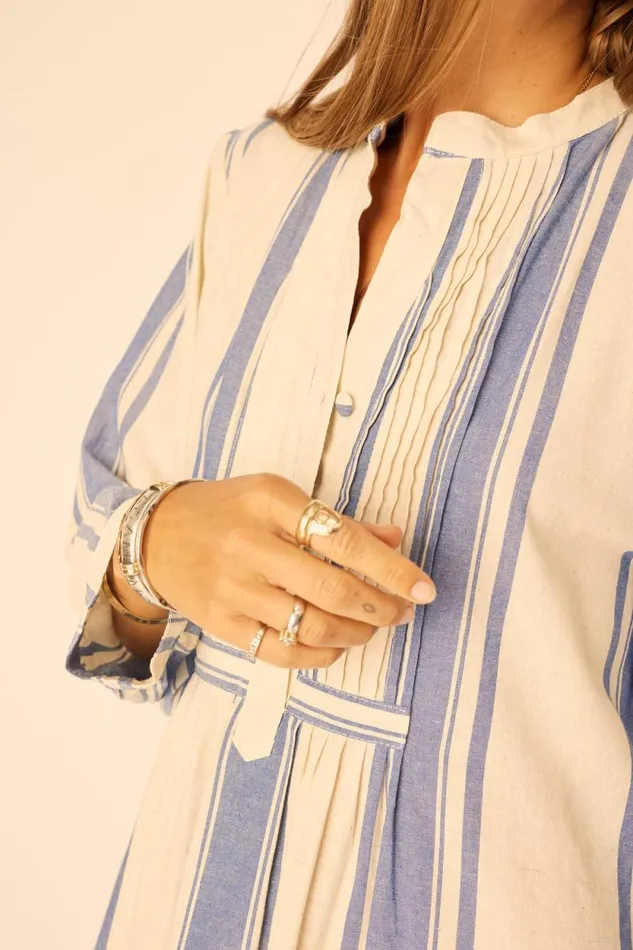 Dresses Shop Natalie Martin SAMMIE SHORT DRESS French Stripe Blue