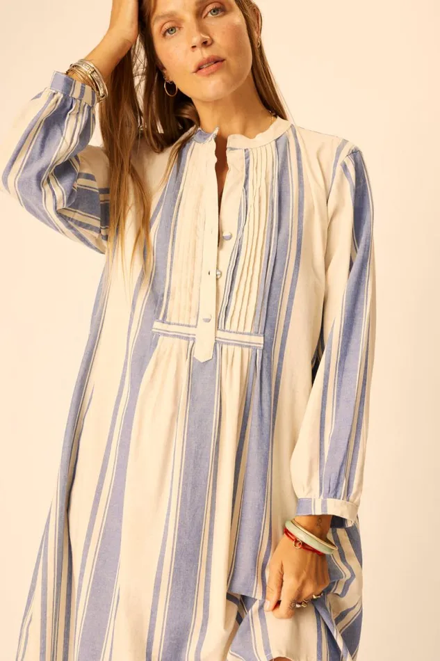 Dresses Shop Natalie Martin SAMMIE SHORT DRESS French Stripe Blue