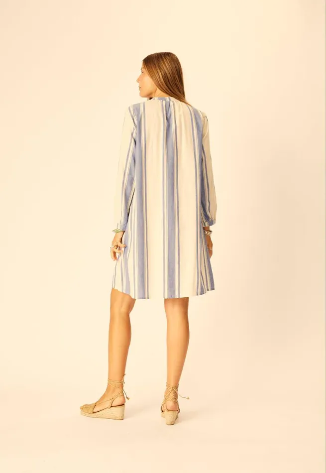 Dresses Shop Natalie Martin SAMMIE SHORT DRESS French Stripe Blue