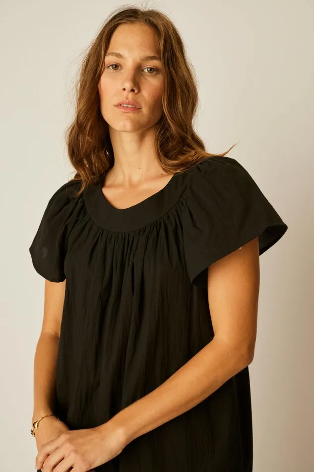Dresses Shop Natalie Martin SIENNA DRESS Black Flat Cotton