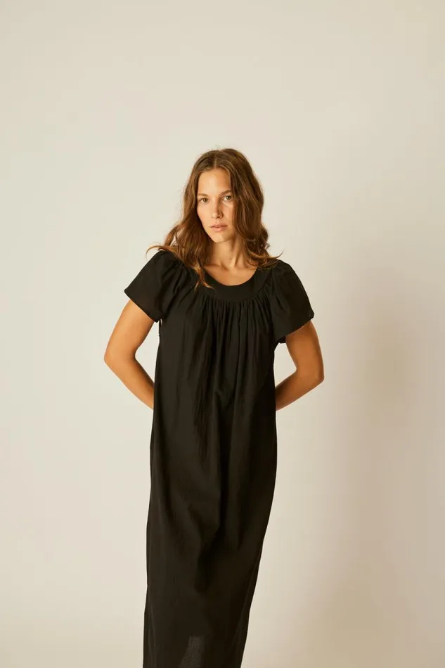 Dresses Shop Natalie Martin SIENNA DRESS Black Flat Cotton