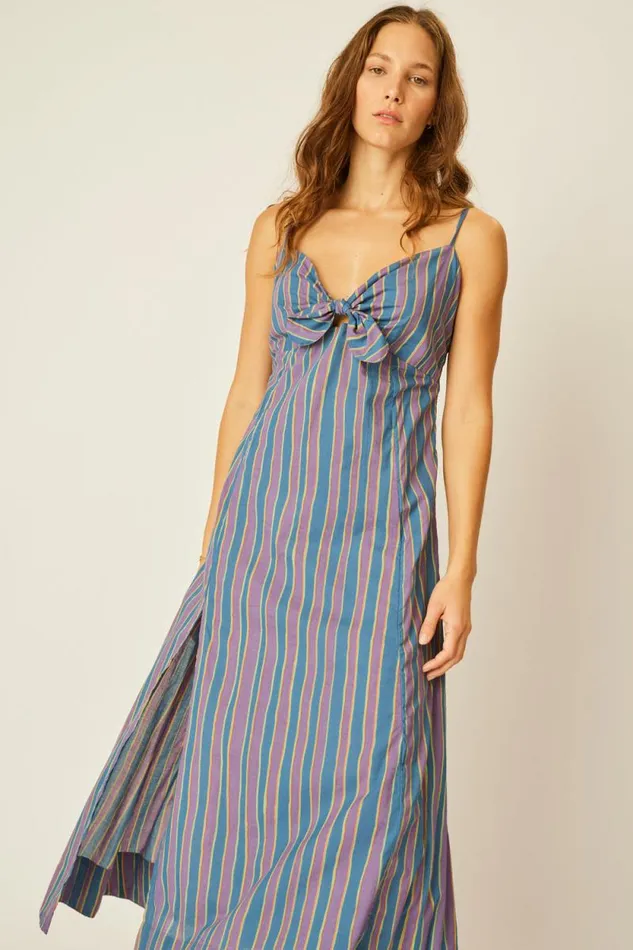 Dresses Shop Natalie Martin SOPHIE DRESS Batik Stripe Sage