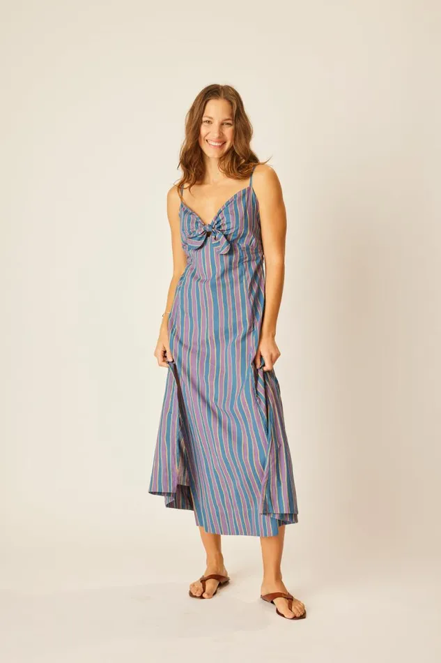 Dresses Shop Natalie Martin SOPHIE DRESS Batik Stripe Sage