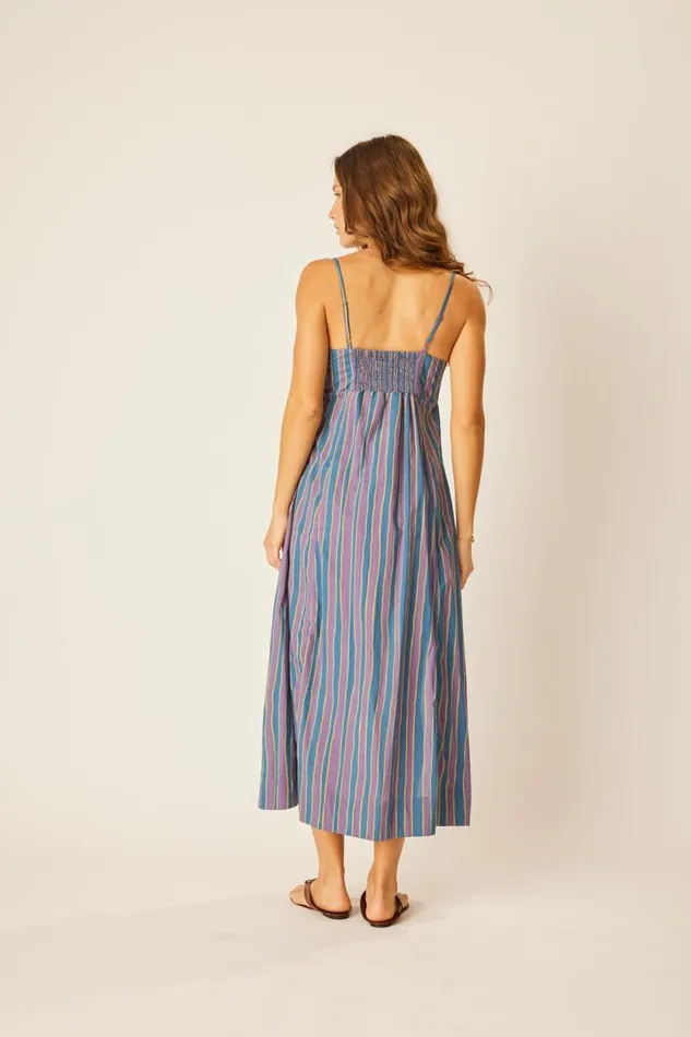 Dresses Shop Natalie Martin SOPHIE DRESS Batik Stripe Sage
