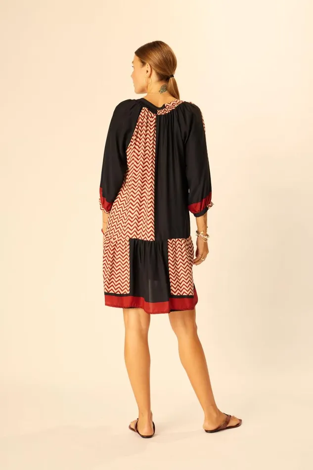 Dresses Shop Natalie Martin STEVIE DRESS Block Zigzag Noire