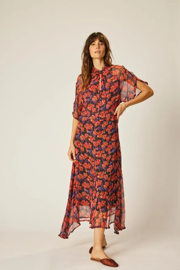 Dresses Shop Natalie Martin TIFFANY DRESS Chiffon Watercolor Onyx