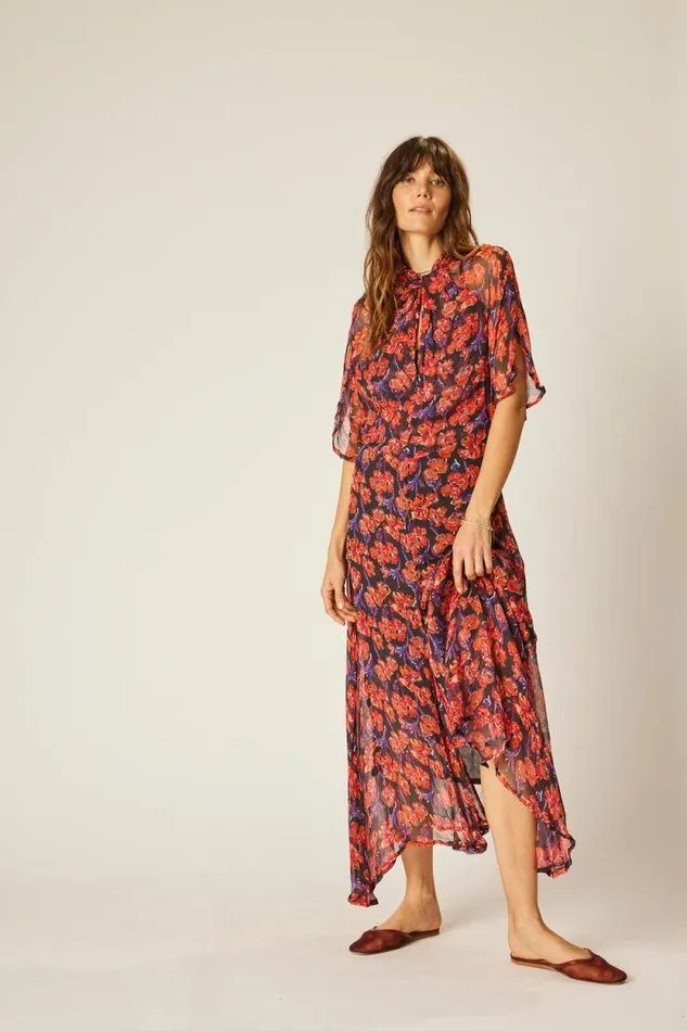 Dresses Shop Natalie Martin TIFFANY DRESS Chiffon Watercolor Onyx