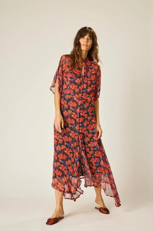 Dresses Shop Natalie Martin TIFFANY DRESS Chiffon Watercolor Onyx