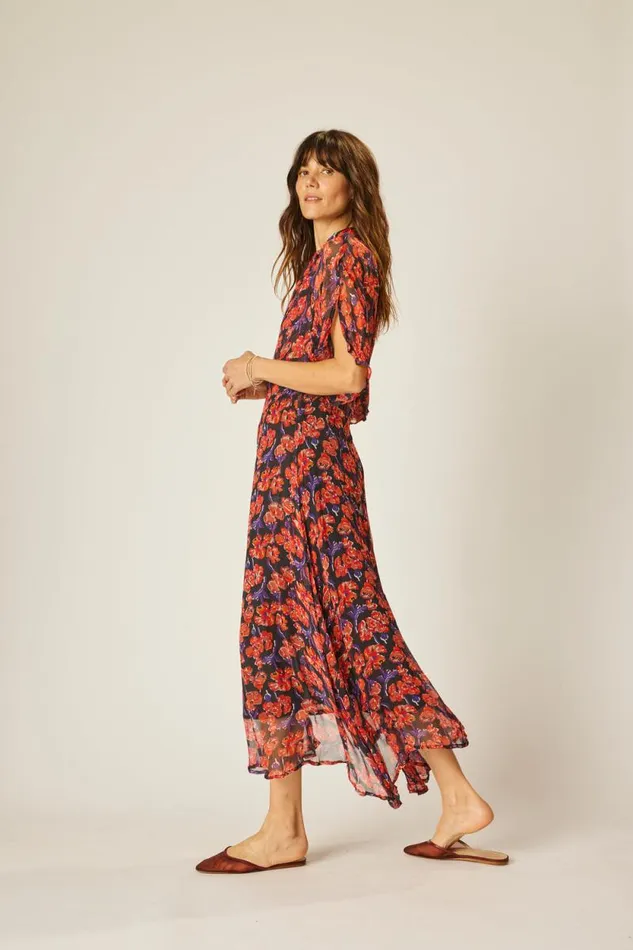 Dresses Shop Natalie Martin TIFFANY DRESS Chiffon Watercolor Onyx