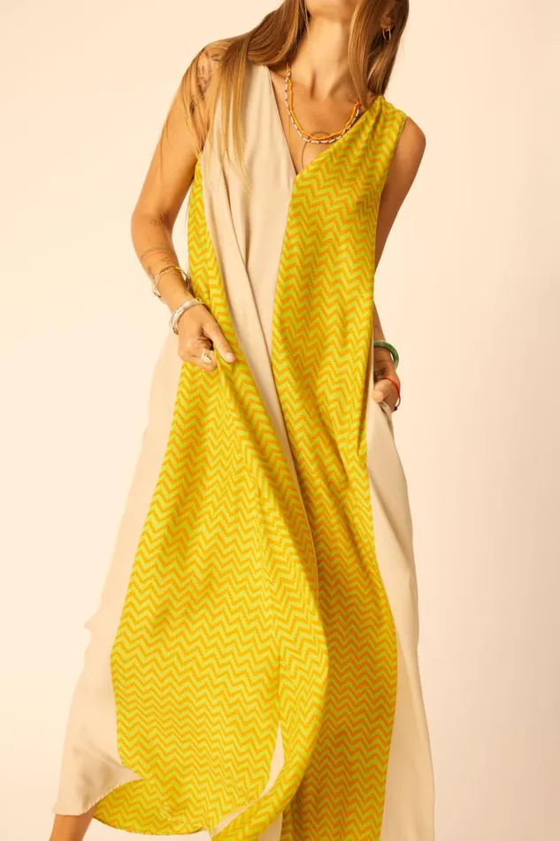 Dresses Shop Natalie Martin TOVA MAXI Block Zigzag Tangerine