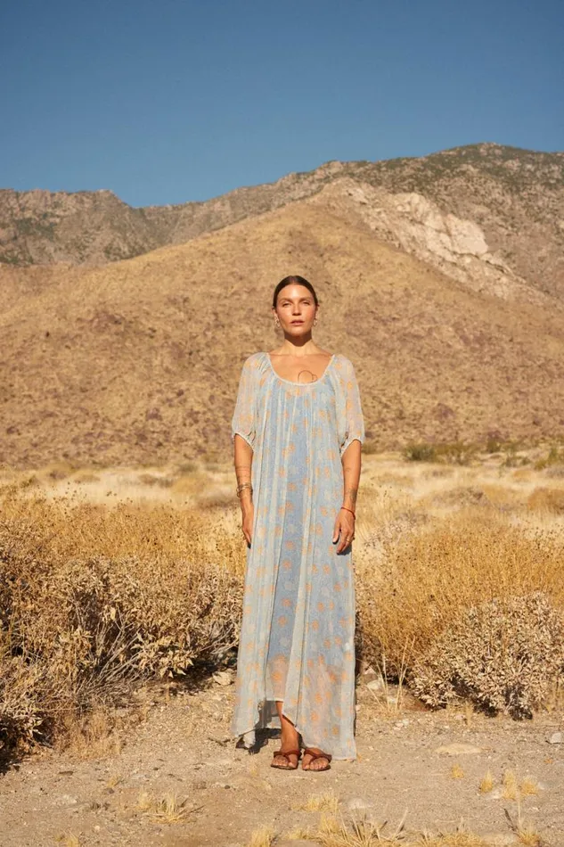 Dresses Shop Natalie Martin VIVI DRESS Snowflake Tangerine