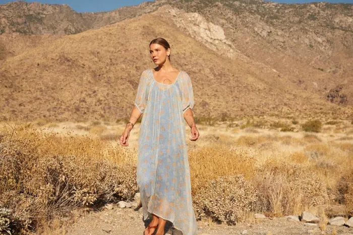 Dresses Shop Natalie Martin VIVI DRESS Snowflake Tangerine