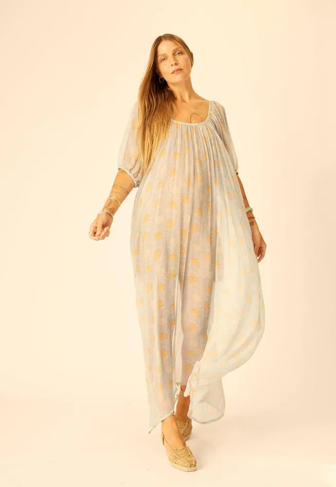Dresses Shop Natalie Martin VIVI DRESS Snowflake Tangerine