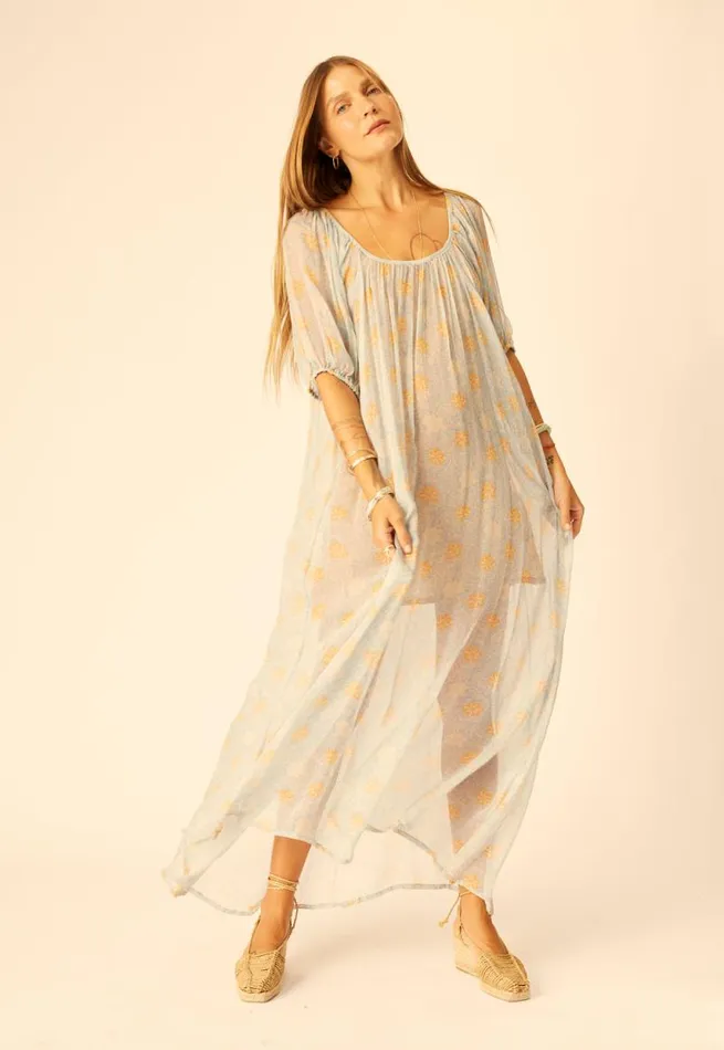 Dresses Shop Natalie Martin VIVI DRESS Snowflake Tangerine
