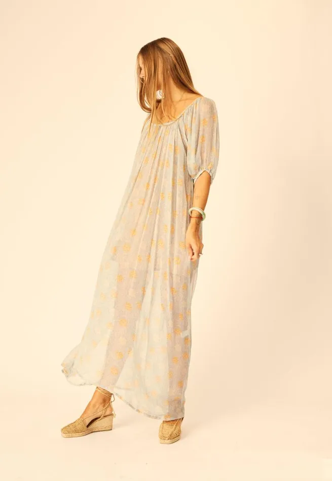 Dresses Shop Natalie Martin VIVI DRESS Snowflake Tangerine