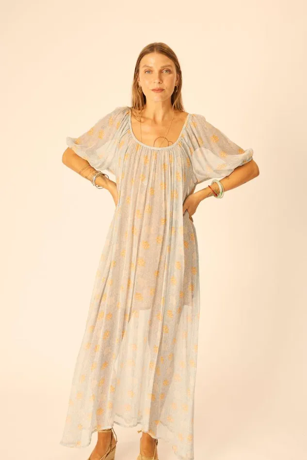 Dresses Shop Natalie Martin VIVI DRESS Snowflake Tangerine