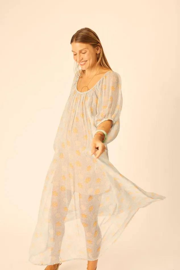Dresses Shop Natalie Martin VIVI DRESS Snowflake Tangerine