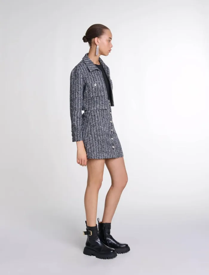 Dresses Women Maje 2In1 Tweed Dress Blackwhite