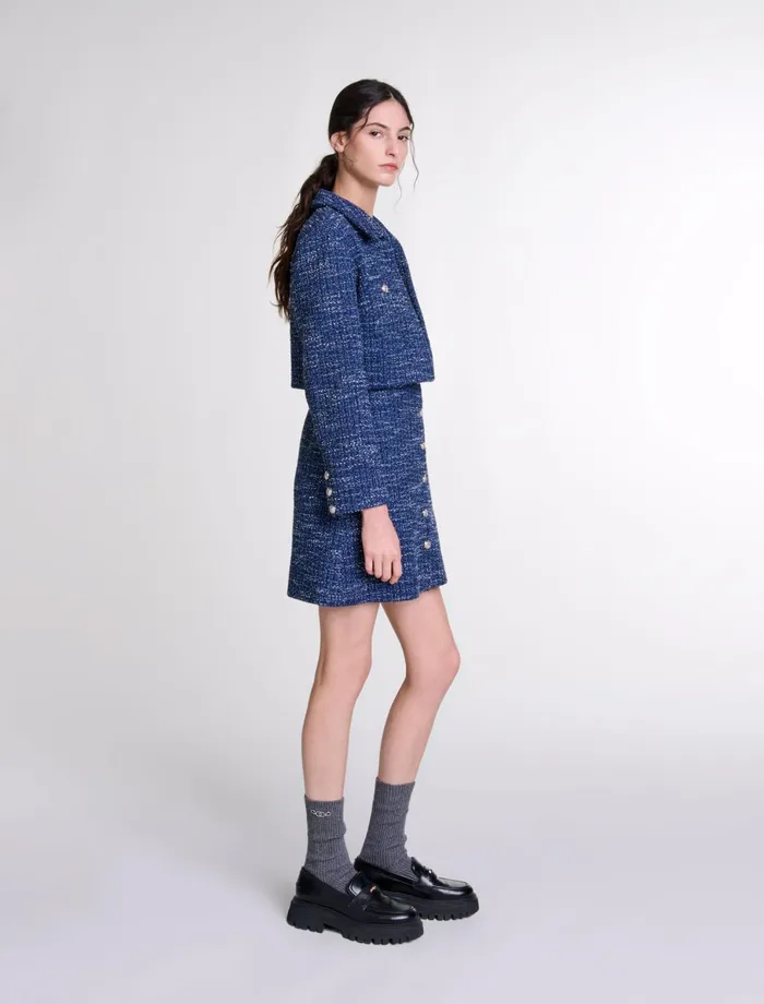 Dresses Women Maje 2In1 Tweed Dress Blue