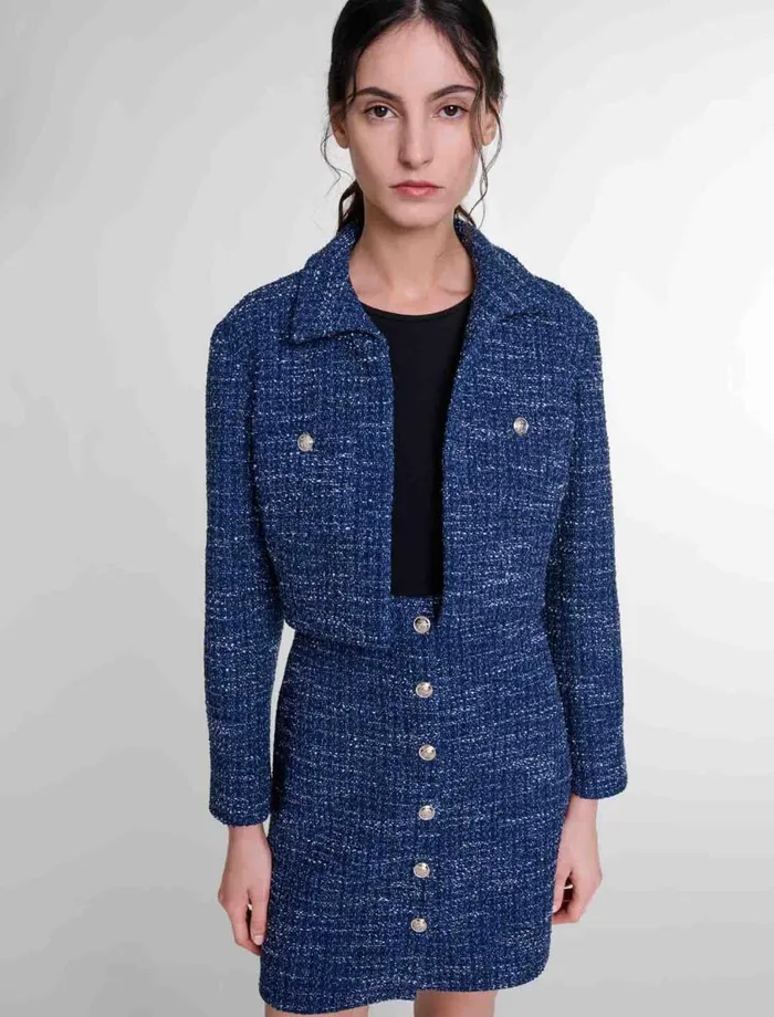 Dresses Women Maje 2In1 Tweed Dress Blue