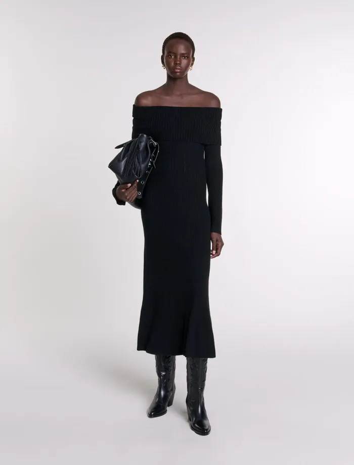 Dresses Women Maje Knit Maxi Dress Black