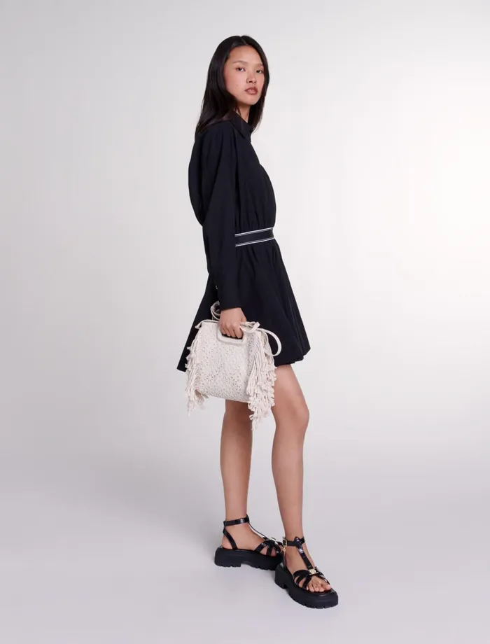 Dresses Women Maje Short Elasticated Shirt Dress Black