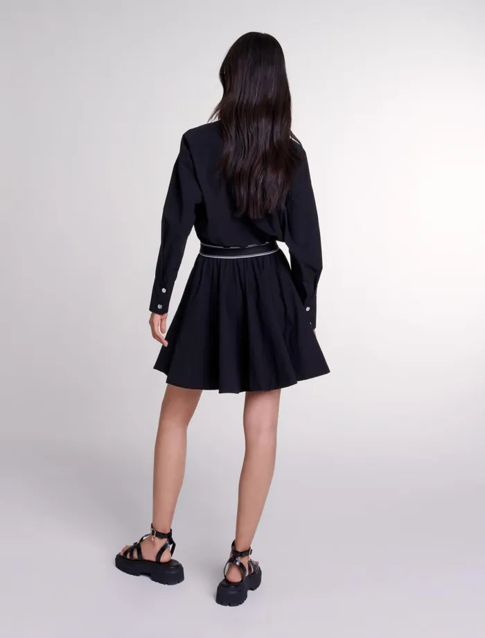 Dresses Women Maje Short Elasticated Shirt Dress Black