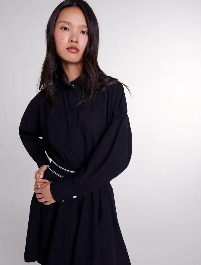 Dresses Women Maje Short Elasticated Shirt Dress Black