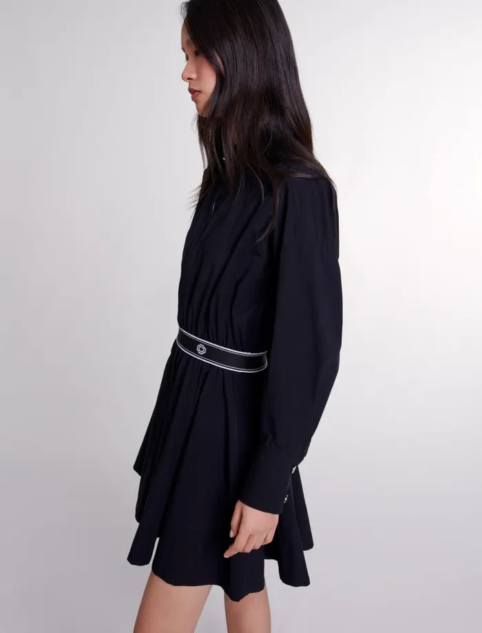 Dresses Women Maje Short Elasticated Shirt Dress Black
