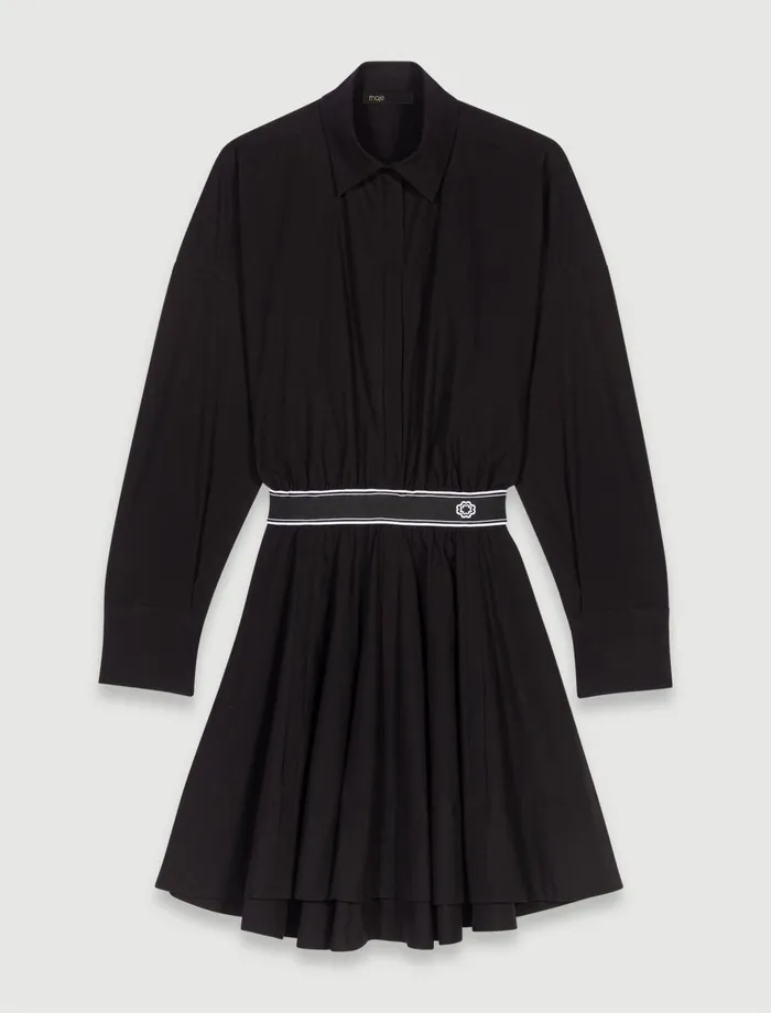 Dresses Women Maje Short Elasticated Shirt Dress Black