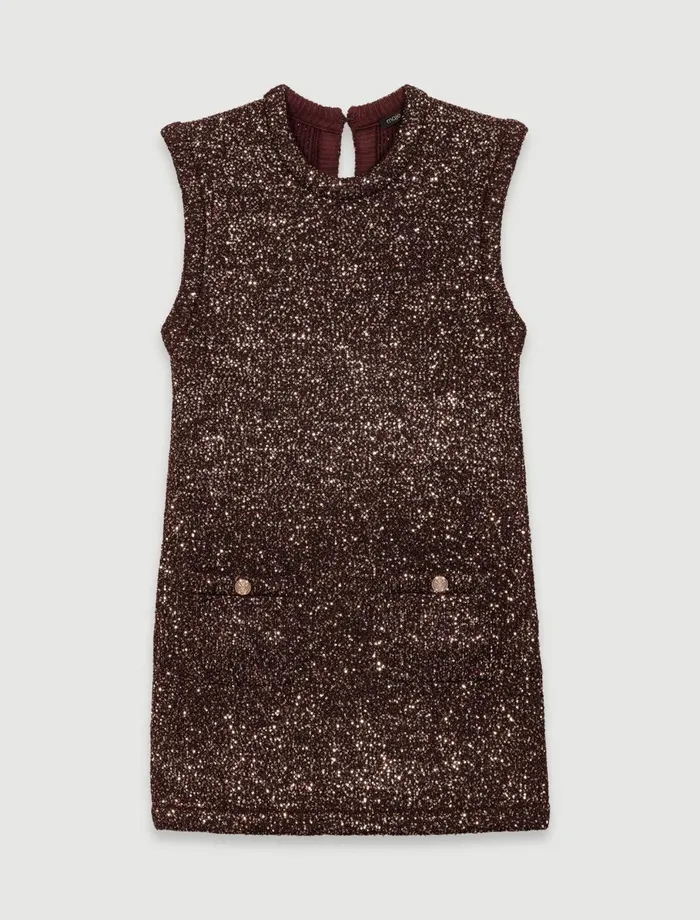 Dresses Women Maje Short Sequin Dress Brown