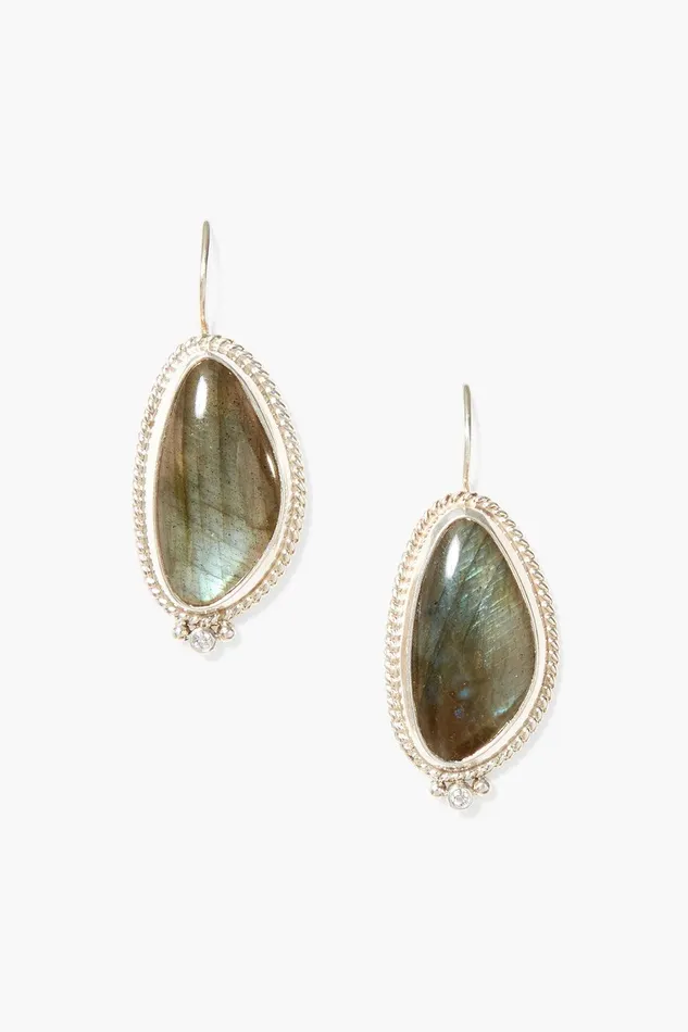 Elizabeth Drop Earrings Silver Labradorite Women Chan Luu Earrings