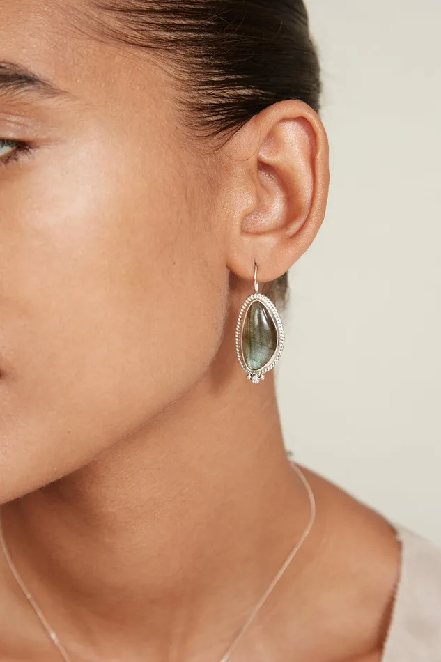 Elizabeth Drop Earrings Silver Labradorite Women Chan Luu Earrings