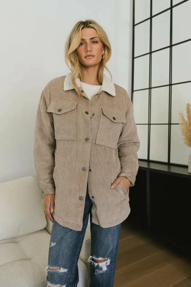Emilia Corduroy Jacket In Tan Tan Women Bohme Outerwear
