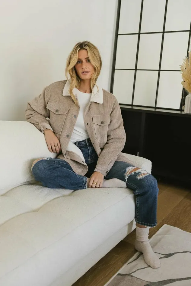 Emilia Corduroy Jacket In Tan Tan Women Bohme Outerwear
