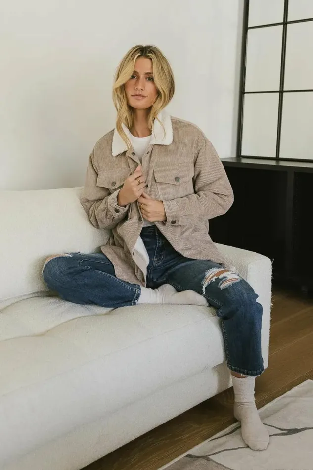 Emilia Corduroy Jacket In Tan Tan Women Bohme Outerwear