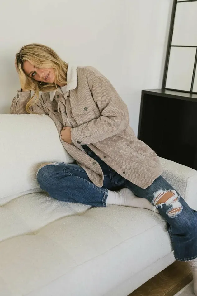 Emilia Corduroy Jacket In Tan Tan Women Bohme Outerwear
