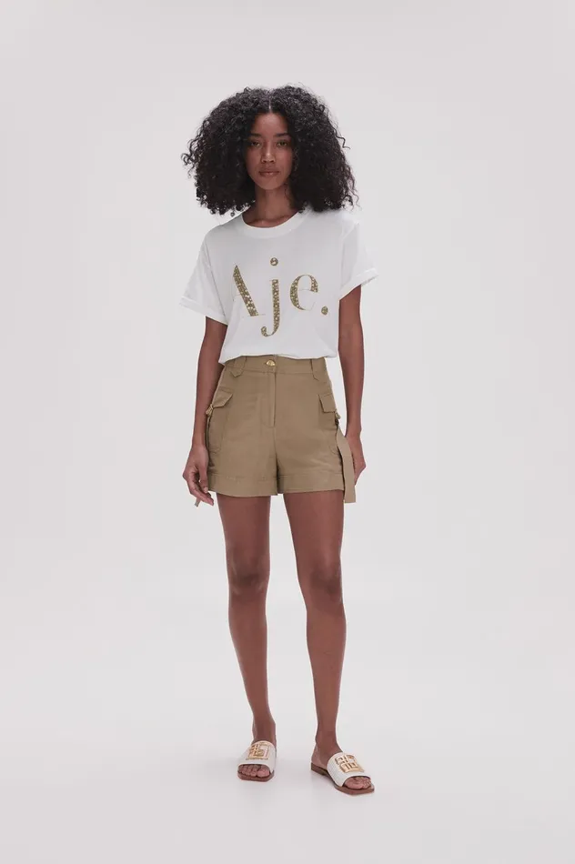 Escapade Ribbon Utility Short Desert Khaki Women Aje Shorts