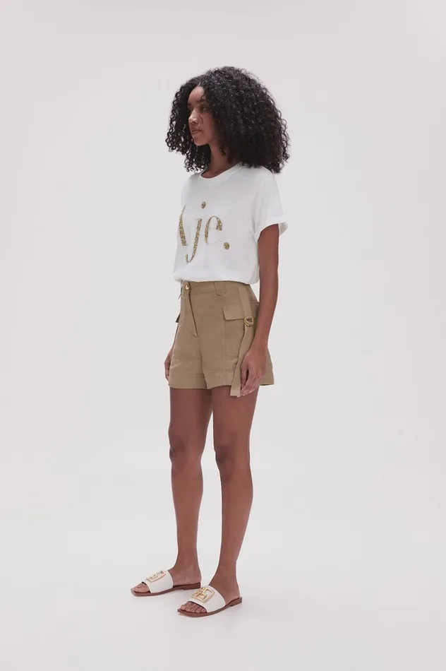 Escapade Ribbon Utility Short Desert Khaki Women Aje Shorts