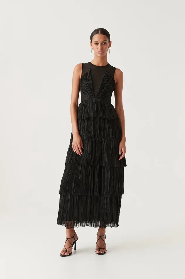 Escapist Maxi Dress Black Women Aje Maxi Dresses