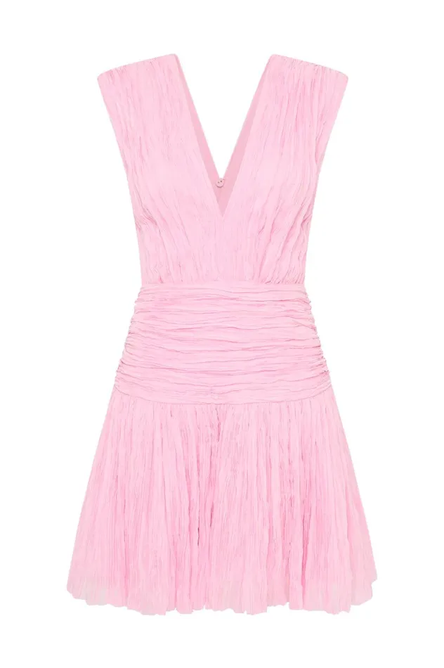 Escapist Mini Dress Flash Pink Women Aje Pink Dresses
