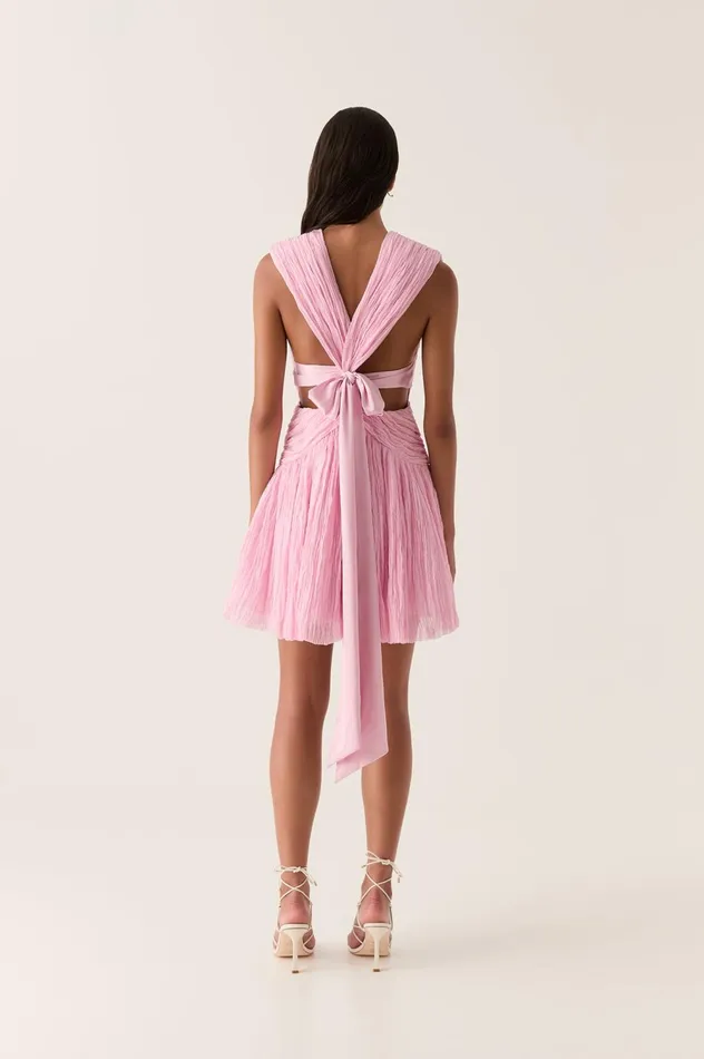 Escapist Mini Dress Flash Pink Women Aje Pink Dresses