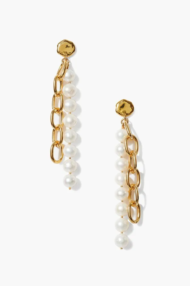 Esme Chain Earrings White Pearl Women Chan Luu Earrings