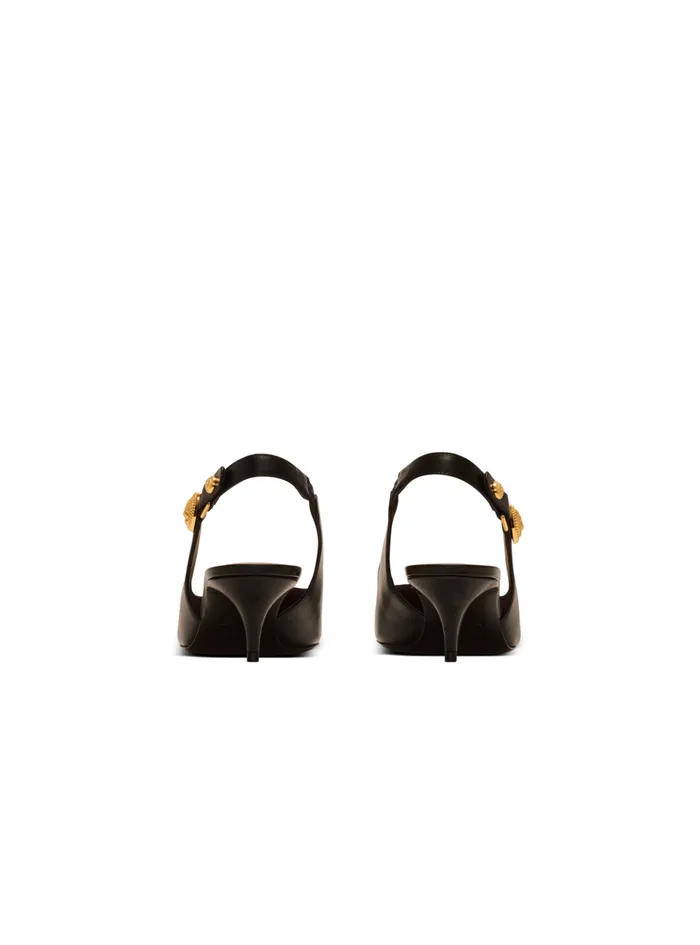 Eva Kitten Slingbacks In Calfskin Black Women Balmain High Heels and Pumps