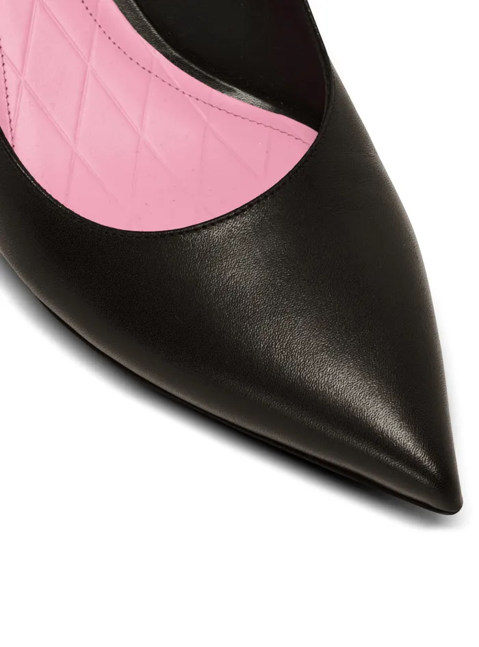 Eva Kitten Slingbacks In Calfskin Black Women Balmain High Heels and Pumps