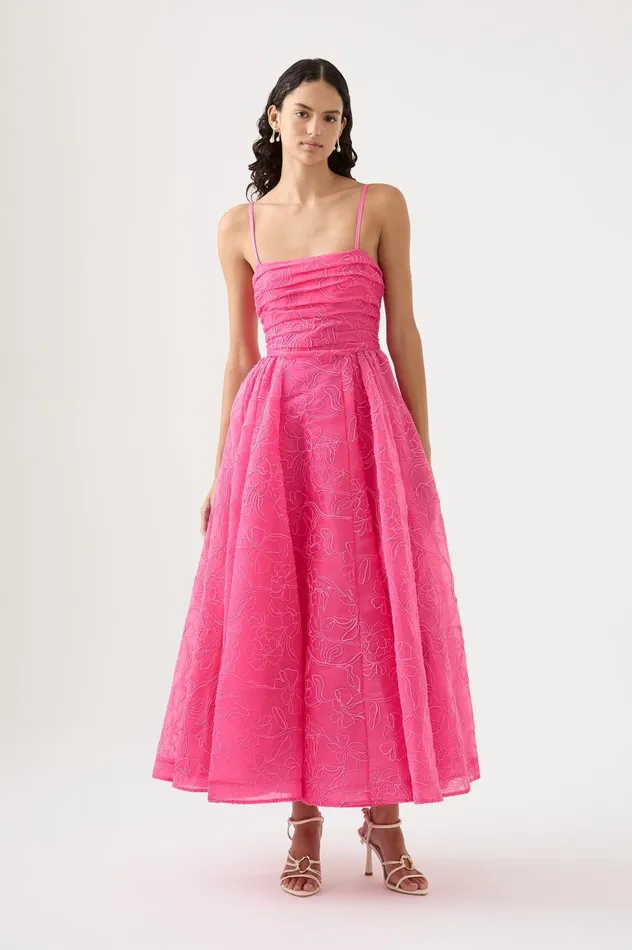 Evangeline Cornelli Maxi Dress Protea Pink Women Aje Maxi Dresses
