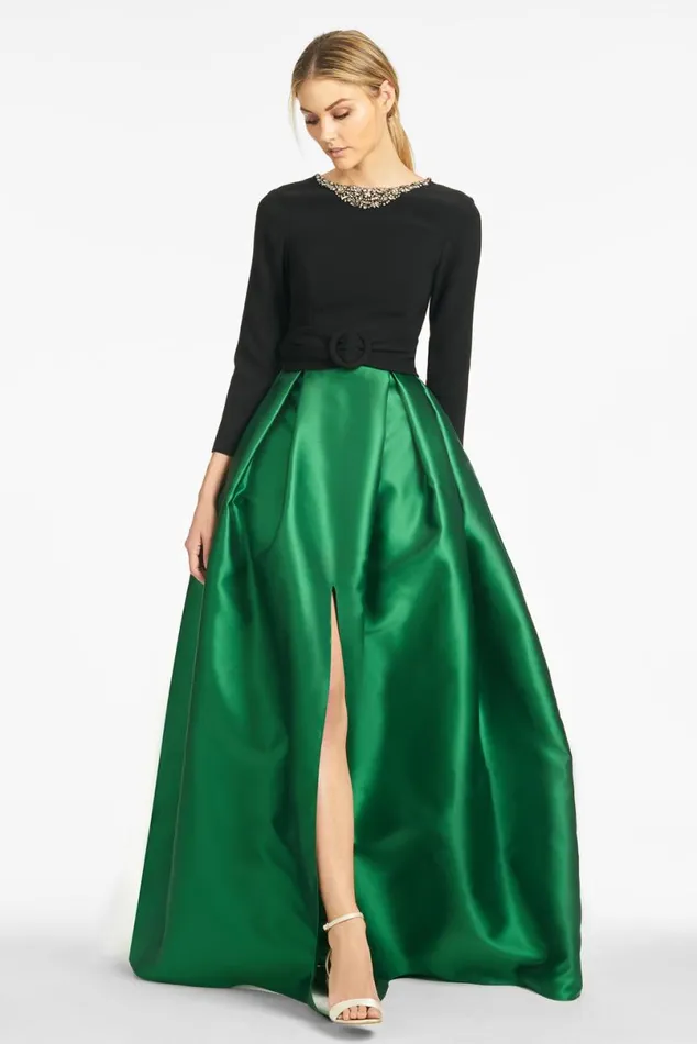 Evening Women Sachin and Babi Desdemona Gown 8211 BlackEmerald