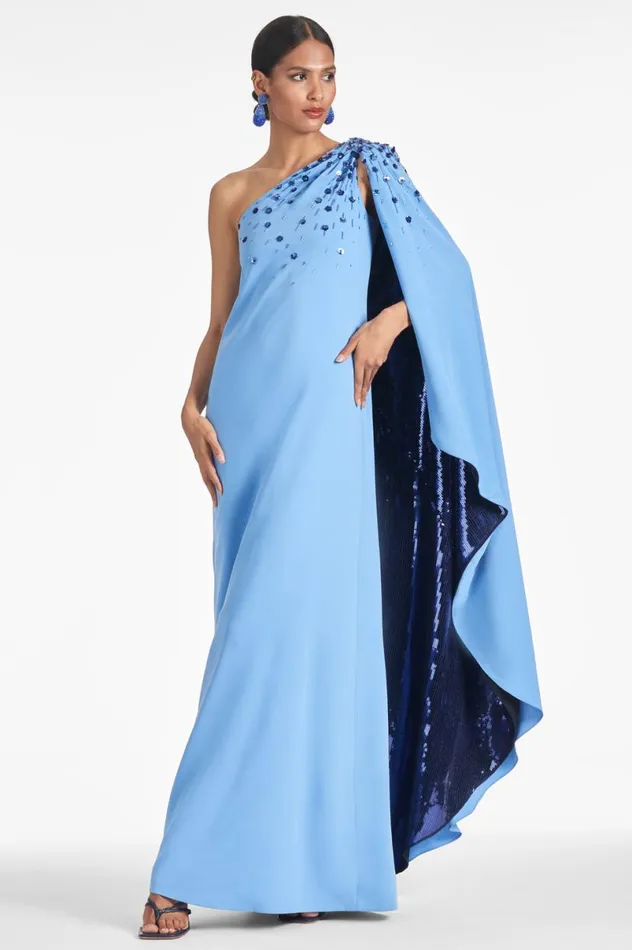 Evening Women Sachin and Babi Leila Gown 8211 PeriwinkleSapphire
